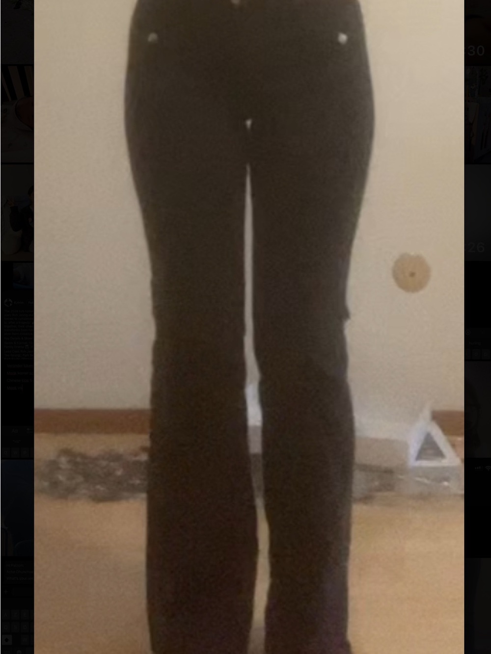 Low rise black bootcut/flard pants